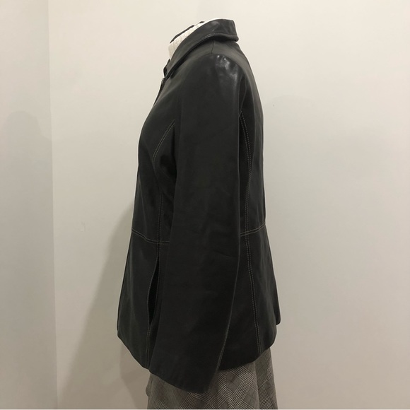 Black Leather Blazer Jacket Jessica Large - Picture 3 of 10